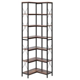 VEVOR 7 Tier Corner Bookshelf, 79" Tall Corner Bookcase with Heavy Duty Metal Frame & Wooden Shelves VEVOR 7 Tier Corner Bookshelf, 79" Tall Corner Bookcase with Heavy Duty Metal Frame & Wooden Shelves